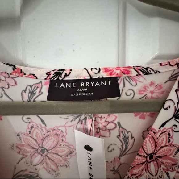 Lane Bryant 3/4-Sleeve Faux-Wrap Jersey Midi Dress pink floral 26/28 NWT - Picture 5 of 15